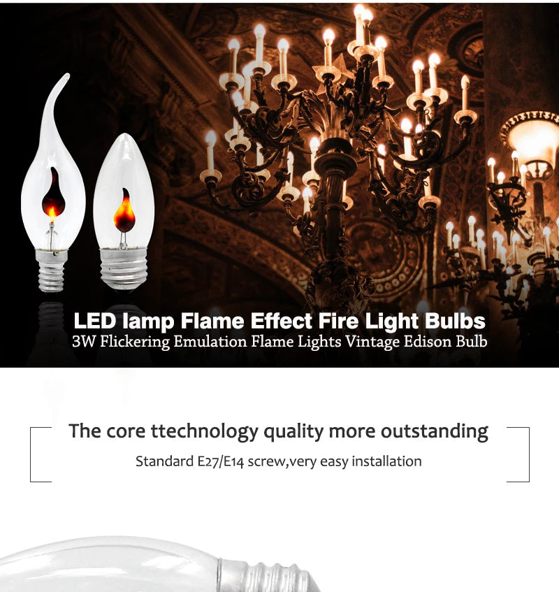 Vintage LED Flame Effect Candle Bulb - Lumiglo