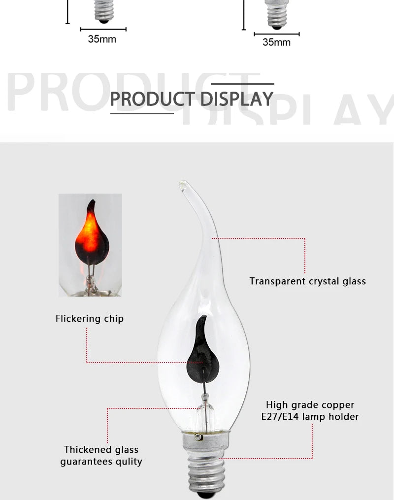 Vintage LED Flame Effect Candle Bulb - Lumiglo